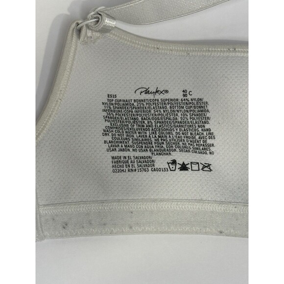Playtex Bra 40C  E515 18 Hour Ultimate Shoulder Comfort Wireless White Womens - Picture 13 of 13